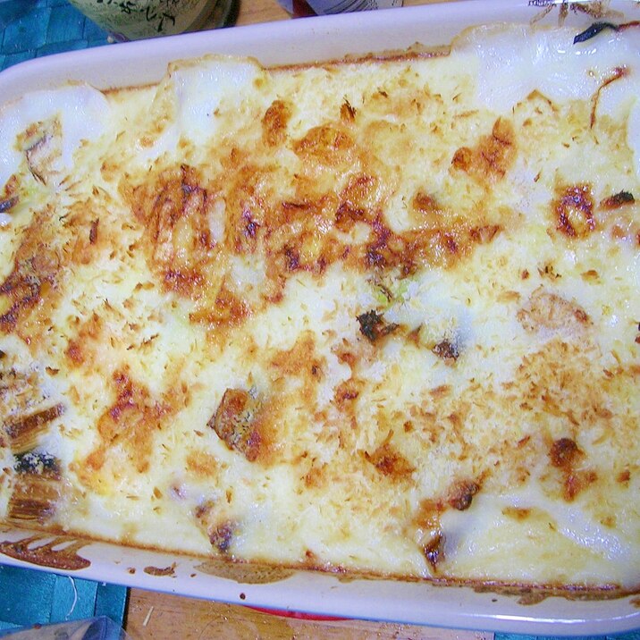 ほっこり美味しい 白ネギと鶏のグラタン